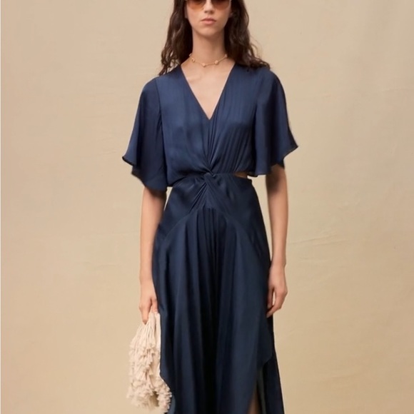 Maje FLOWING SATIN SCARF DRESS - Picture 4 of 15